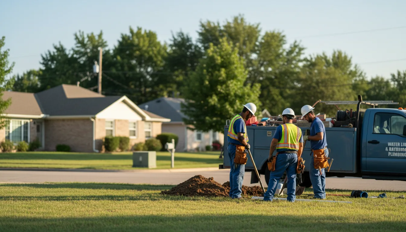Residential water line and bathroom plumbing service in Loco, OK
